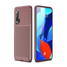 Coque Silicone Housse Etui Gel Serge Y01 pour Huawei Nova 6 Marron