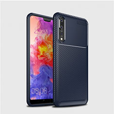 Coque Silicone Housse Etui Gel Serge Y01 pour Huawei P20 Pro Bleu