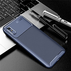 Coque Silicone Housse Etui Gel Serge Y01 pour Xiaomi Redmi 9A Bleu