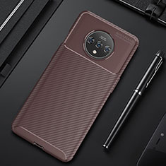 Coque Silicone Housse Etui Gel Serge Y02 pour OnePlus 7T Marron