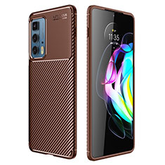 Coque Silicone Housse Etui Gel Serge Z01 pour Motorola Moto Edge 20 Pro 5G Marron