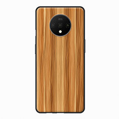 Coque Silicone Motif de Grain de Bois Souple Couleur Unie pour OnePlus 7T Orange