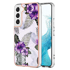 Coque Silicone Motif Fantaisie Souple Couleur Unie Etui Housse A01 pour Samsung Galaxy S21 5G Violet