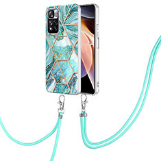 Coque Silicone Motif Fantaisie Souple Couleur Unie Etui Housse avec Laniere Strap Y01B pour Xiaomi Poco X4 NFC Pastel Vert