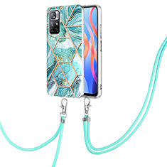 Coque Silicone Motif Fantaisie Souple Couleur Unie Etui Housse avec Laniere Strap Y01B pour Xiaomi Redmi Note 11 5G Pastel Vert