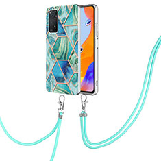 Coque Silicone Motif Fantaisie Souple Couleur Unie Etui Housse avec Laniere Strap Y01B pour Xiaomi Redmi Note 11 Pro 4G Vert