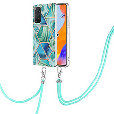 Coque Silicone Motif Fantaisie Souple Couleur Unie Etui Housse avec Laniere Strap Y01B pour Xiaomi Redmi Note 11 Pro 5G Vert