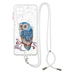 Coque Silicone Motif Fantaisie Souple Couleur Unie Etui Housse avec Laniere Strap Y01X pour Samsung Galaxy F12 Mixte