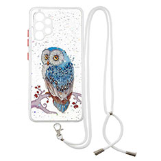 Coque Silicone Motif Fantaisie Souple Couleur Unie Etui Housse avec Laniere Strap Y01X pour Samsung Galaxy M32 5G Mixte