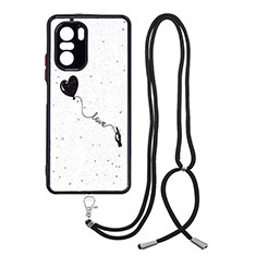 Coque Silicone Motif Fantaisie Souple Couleur Unie Etui Housse avec Laniere Strap Y01X pour Xiaomi Mi 11X 5G Noir