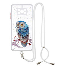 Coque Silicone Motif Fantaisie Souple Couleur Unie Etui Housse avec Laniere Strap Y01X pour Xiaomi Poco X3 Mixte