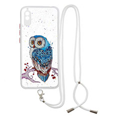 Coque Silicone Motif Fantaisie Souple Couleur Unie Etui Housse avec Laniere Strap Y01X pour Xiaomi Redmi 9A Mixte