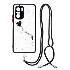 Coque Silicone Motif Fantaisie Souple Couleur Unie Etui Housse avec Laniere Strap Y01X pour Xiaomi Redmi K40 5G Noir