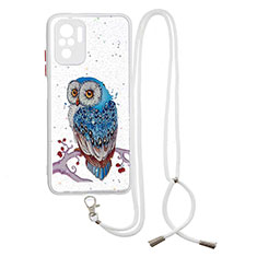 Coque Silicone Motif Fantaisie Souple Couleur Unie Etui Housse avec Laniere Strap Y01X pour Xiaomi Redmi Note 10 4G Mixte