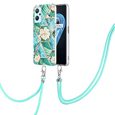 Coque Silicone Motif Fantaisie Souple Couleur Unie Etui Housse avec Laniere Strap Y02B pour Oppo K10 4G Vert