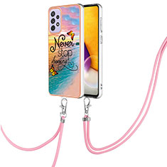 Coque Silicone Motif Fantaisie Souple Couleur Unie Etui Housse avec Laniere Strap Y03B pour Samsung Galaxy A33 5G Mixte