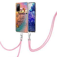 Coque Silicone Motif Fantaisie Souple Couleur Unie Etui Housse avec Laniere Strap Y03B pour Samsung Galaxy S20 FE (2022) 5G Mixte