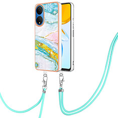 Coque Silicone Motif Fantaisie Souple Couleur Unie Etui Housse avec Laniere Strap Y05B pour Huawei Honor X7 Colorful