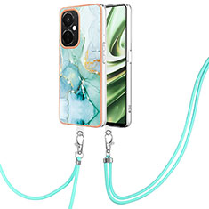 Coque Silicone Motif Fantaisie Souple Couleur Unie Etui Housse avec Laniere Strap Y05B pour OnePlus Nord CE 3 Lite 5G Vert