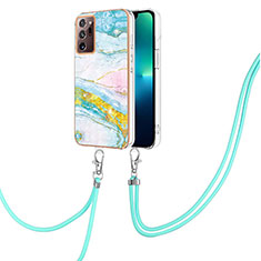 Coque Silicone Motif Fantaisie Souple Couleur Unie Etui Housse avec Laniere Strap Y05B pour Samsung Galaxy Note 20 Ultra 5G Colorful