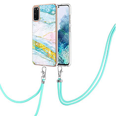 Coque Silicone Motif Fantaisie Souple Couleur Unie Etui Housse avec Laniere Strap Y05B pour Samsung Galaxy S20 Colorful