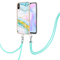 Coque Silicone Motif Fantaisie Souple Couleur Unie Etui Housse avec Laniere Strap Y05B pour Xiaomi Redmi 9i Colorful