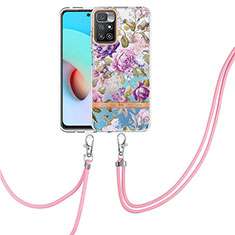 Coque Silicone Motif Fantaisie Souple Couleur Unie Etui Housse avec Laniere Strap Y06B pour Xiaomi Redmi Note 11 4G (2021) Violet Clair