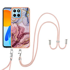 Coque Silicone Motif Fantaisie Souple Couleur Unie Etui Housse avec Laniere Strap Y07B pour Huawei Honor X6 5G Mixte