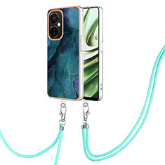 Coque Silicone Motif Fantaisie Souple Couleur Unie Etui Housse avec Laniere Strap Y07B pour OnePlus Nord CE 3 5G Vert