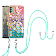 Coque Silicone Motif Fantaisie Souple Couleur Unie Etui Housse avec Laniere Strap YB3 pour Nokia C31 Colorful