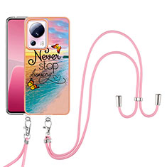 Coque Silicone Motif Fantaisie Souple Couleur Unie Etui Housse avec Laniere Strap YB3 pour Xiaomi Civi 2 5G Mixte