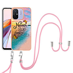 Coque Silicone Motif Fantaisie Souple Couleur Unie Etui Housse avec Laniere Strap YB3 pour Xiaomi Poco C55 Mixte