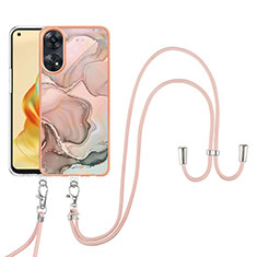 Coque Silicone Motif Fantaisie Souple Couleur Unie Etui Housse avec Laniere Strap YB7 pour Oppo Reno8 T 4G Mixte