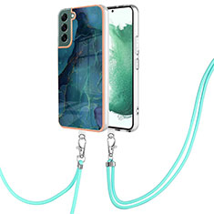 Coque Silicone Motif Fantaisie Souple Couleur Unie Etui Housse avec Laniere Strap YB7 pour Samsung Galaxy S23 Plus 5G Vert