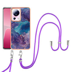 Coque Silicone Motif Fantaisie Souple Couleur Unie Etui Housse avec Laniere Strap YB7 pour Xiaomi Civi 2 5G Violet