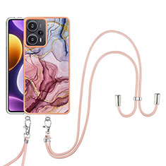 Coque Silicone Motif Fantaisie Souple Couleur Unie Etui Housse avec Laniere Strap YB7 pour Xiaomi Poco F5 5G Mixte