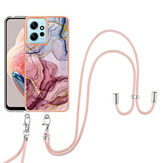 Coque Silicone Motif Fantaisie Souple Couleur Unie Etui Housse avec Laniere Strap YB7 pour Xiaomi Redmi Note 12 4G Mixte