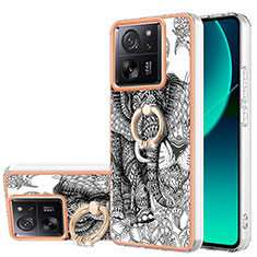 Coque Silicone Motif Fantaisie Souple Couleur Unie Etui Housse avec Laniere Strap YB8 pour Xiaomi Redmi K60 Ultra 5G Gris