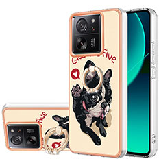 Coque Silicone Motif Fantaisie Souple Couleur Unie Etui Housse avec Laniere Strap YB8 pour Xiaomi Redmi K60 Ultra 5G Kaki