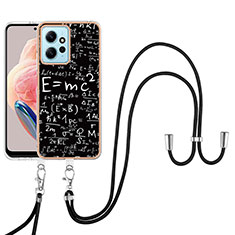 Coque Silicone Motif Fantaisie Souple Couleur Unie Etui Housse avec Laniere Strap YB8 pour Xiaomi Redmi Note 12 4G Mixte