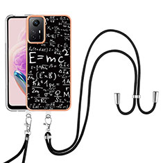 Coque Silicone Motif Fantaisie Souple Couleur Unie Etui Housse avec Laniere Strap YB8 pour Xiaomi Redmi Note 12S Mixte