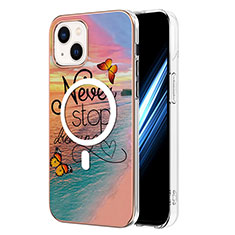 Coque Silicone Motif Fantaisie Souple Couleur Unie Etui Housse avec Mag-Safe Magnetic Magnetique pour Apple iPhone 15 Plus Mixte