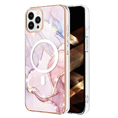 Coque Silicone Motif Fantaisie Souple Couleur Unie Etui Housse avec Mag-Safe Magnetic Magnetique pour Apple iPhone 15 Pro Max Rose