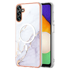 Coque Silicone Motif Fantaisie Souple Couleur Unie Etui Housse avec Mag-Safe Magnetic Magnetique pour Samsung Galaxy A34 5G Blanc