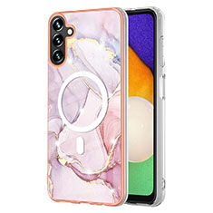 Coque Silicone Motif Fantaisie Souple Couleur Unie Etui Housse avec Mag-Safe Magnetic Magnetique pour Samsung Galaxy A54 5G Rose