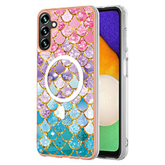 Coque Silicone Motif Fantaisie Souple Couleur Unie Etui Housse avec Mag-Safe Magnetic Magnetique pour Samsung Galaxy Quantum4 5G Colorful