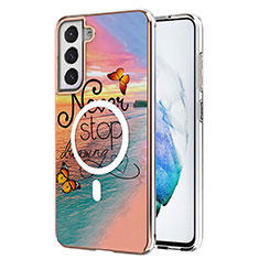 Coque Silicone Motif Fantaisie Souple Couleur Unie Etui Housse avec Mag-Safe Magnetic Magnetique pour Samsung Galaxy S21 FE 5G Mixte