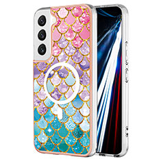 Coque Silicone Motif Fantaisie Souple Couleur Unie Etui Housse avec Mag-Safe Magnetic Magnetique pour Samsung Galaxy S23 Plus 5G Colorful