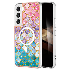 Coque Silicone Motif Fantaisie Souple Couleur Unie Etui Housse avec Mag-Safe Magnetic Magnetique pour Samsung Galaxy S24 5G Colorful