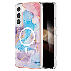 Coque Silicone Motif Fantaisie Souple Couleur Unie Etui Housse avec Mag-Safe Magnetic Magnetique pour Samsung Galaxy S24 Plus 5G Bleu